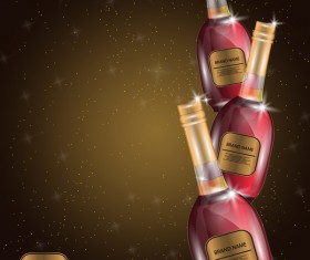 Wine poster template with bottle vector 23