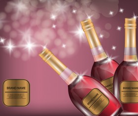 Wine poster template with bottle vector 24