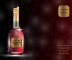 Wine poster template with bottle vector 25
