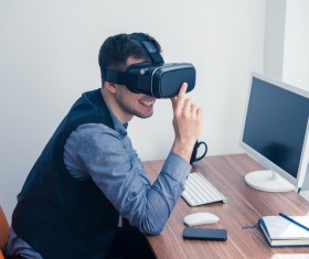With VR glasses of men Stock Photo 01
