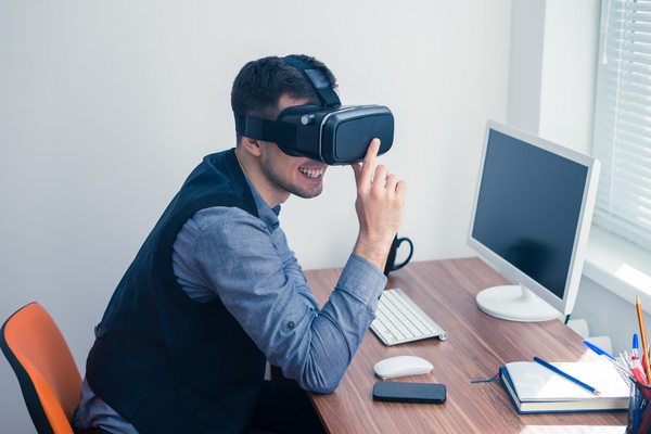 With VR glasses of men Stock Photo 01