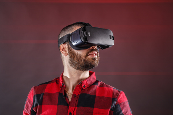 With VR glasses of men Stock Photo 02