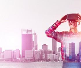 With VR glasses of men Stock Photo 03