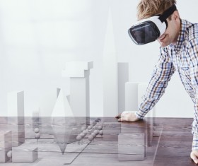 With VR glasses of men Stock Photo 06