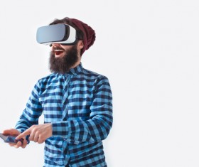 With VR glasses of men Stock Photo 07