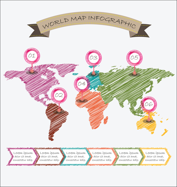 World map illustration infographics geometric sketch design vector