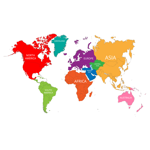 World map with mark vector material