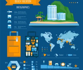 World travel infographic template vector 01