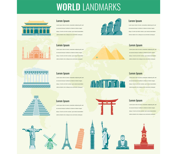 World travel infographic template vector 02
