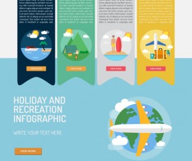 World travel infographic template vector 03