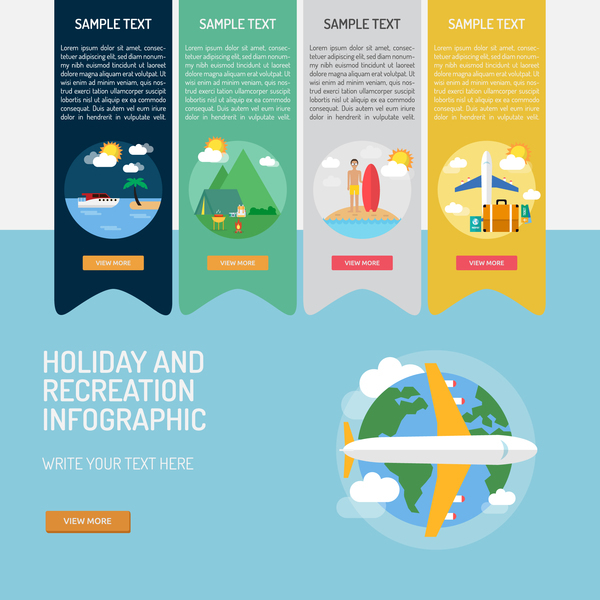 World travel infographic template vector 03