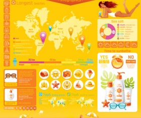 World travel infographic template vector 06