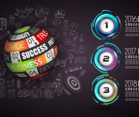 Year report infographic business vector 03