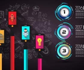 Year report infographic business vector 05