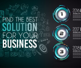 Year report infographic business vector 06