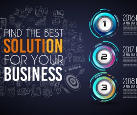 Year report infographic business vector 07