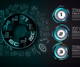 Year report infographic business vector 08