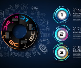 Year report infographic business vector 09