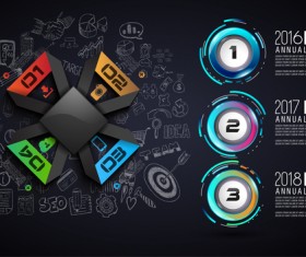 Year report infographic business vector 11