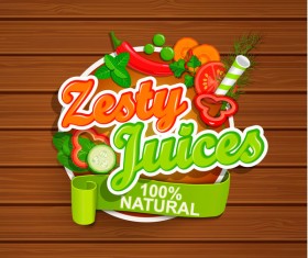 Zesty juices sticker vector
