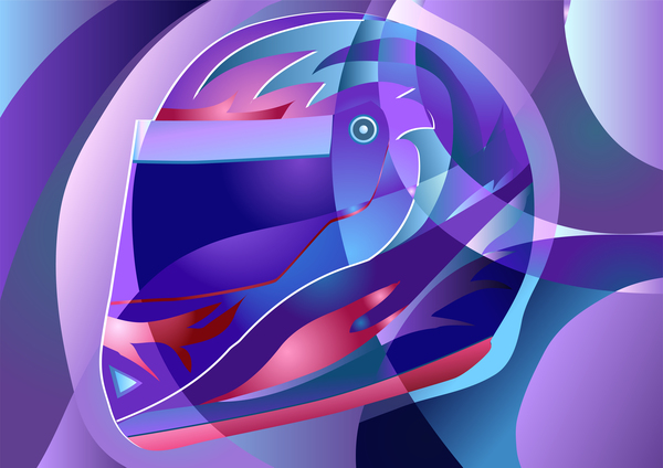 abstract crash helmet background vector