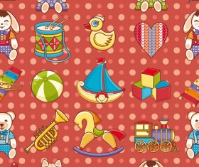 baby seamless pattern with cute toy vectors 05