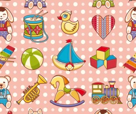 baby seamless pattern with cute toy vectors 06