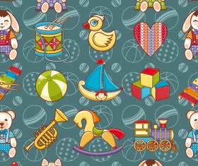 baby seamless pattern with cute toy vectors 08