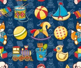 baby seamless pattern with cute toy vectors 13