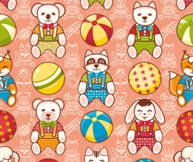 baby seamless pattern with cute toy vectors 15