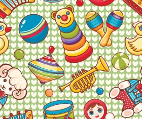 baby seamless pattern with cute toy vectors 22