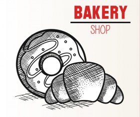 bakey shop hand drawn vector design 01