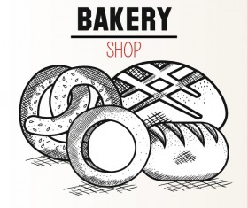 bakey shop hand drawn vector design 03