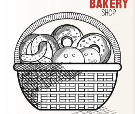 bakey shop hand drawn vector design 04