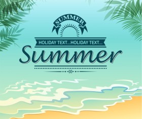 blank beach scenic summer poster vector