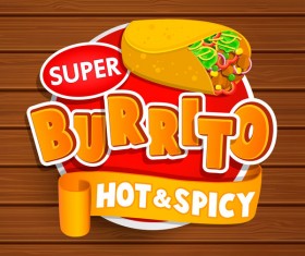 burrito sticker vector