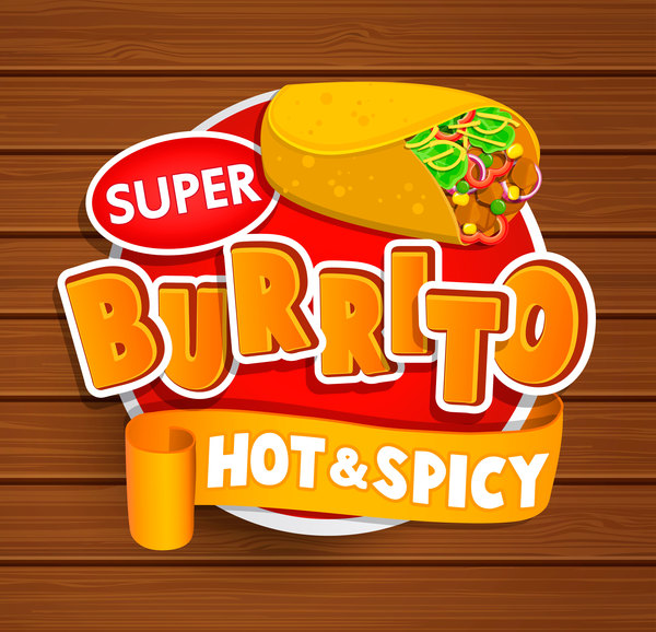 burrito sticker vector