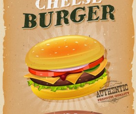 cartoon funny snack poster burger vector