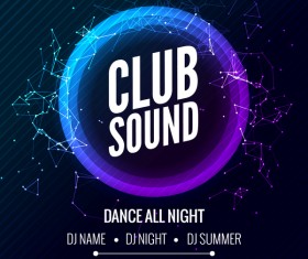 cloub sound poster template vectors