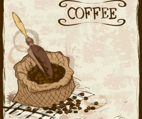 coffee poster retro hand drawn vector 01