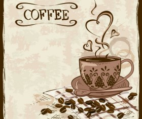 coffee poster retro hand drawn vector 02