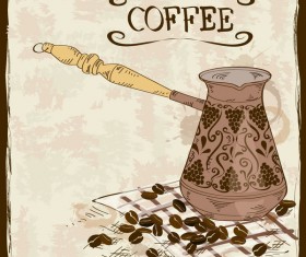 coffee poster retro hand drawn vector 03