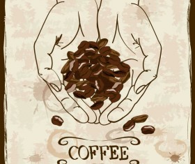 coffee poster retro hand drawn vector 04