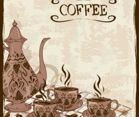coffee poster retro hand drawn vector 05