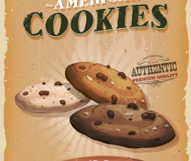 cookies poster and flyer retro vector