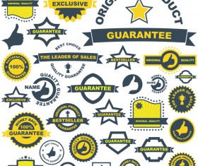 guarantee labels with bacge vintage vector