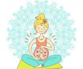 hand drawn yoga illustration vector material 01