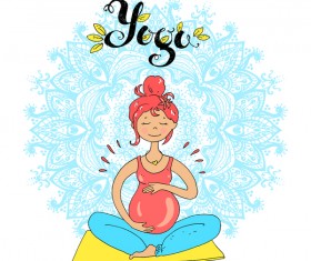 hand drawn yoga illustration vector material 03