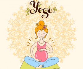 hand drawn yoga illustration vector material 04