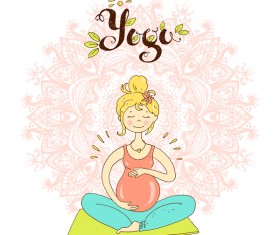hand drawn yoga illustration vector material 05